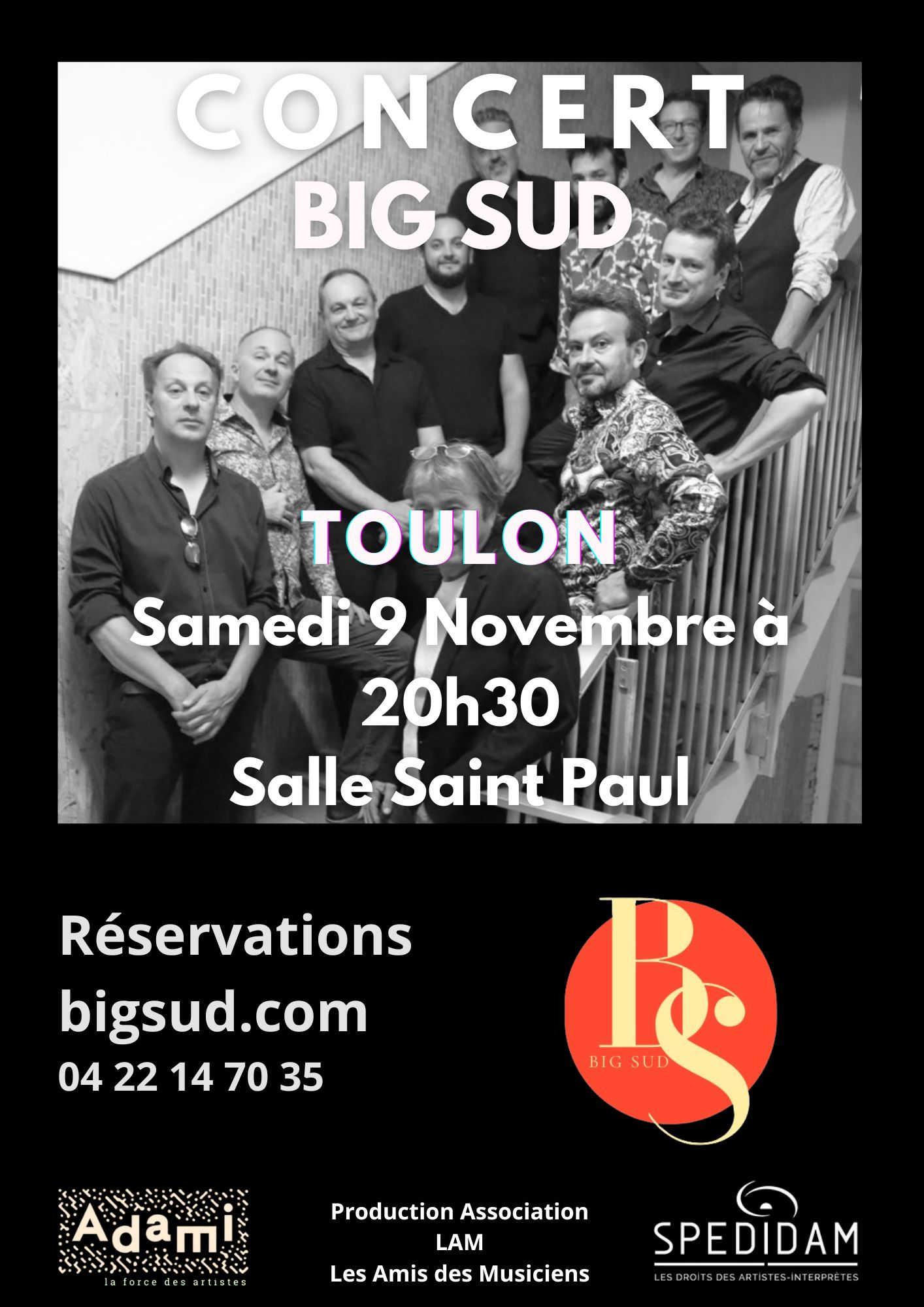 CONCERT-a-TOULON-Vendredi-9-Fevrier-20h30-1 Big Sud le 30 novembre à Toulon salle Saint Paul avec Andréa Caparros Affiche